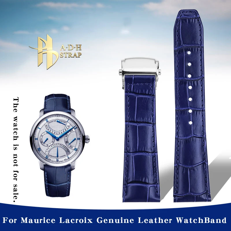 Folding buckle genuine leather watch strap for men For Maurice Lacroix MP6538 MP6607 MP6347 Watchband 20mm 22mm