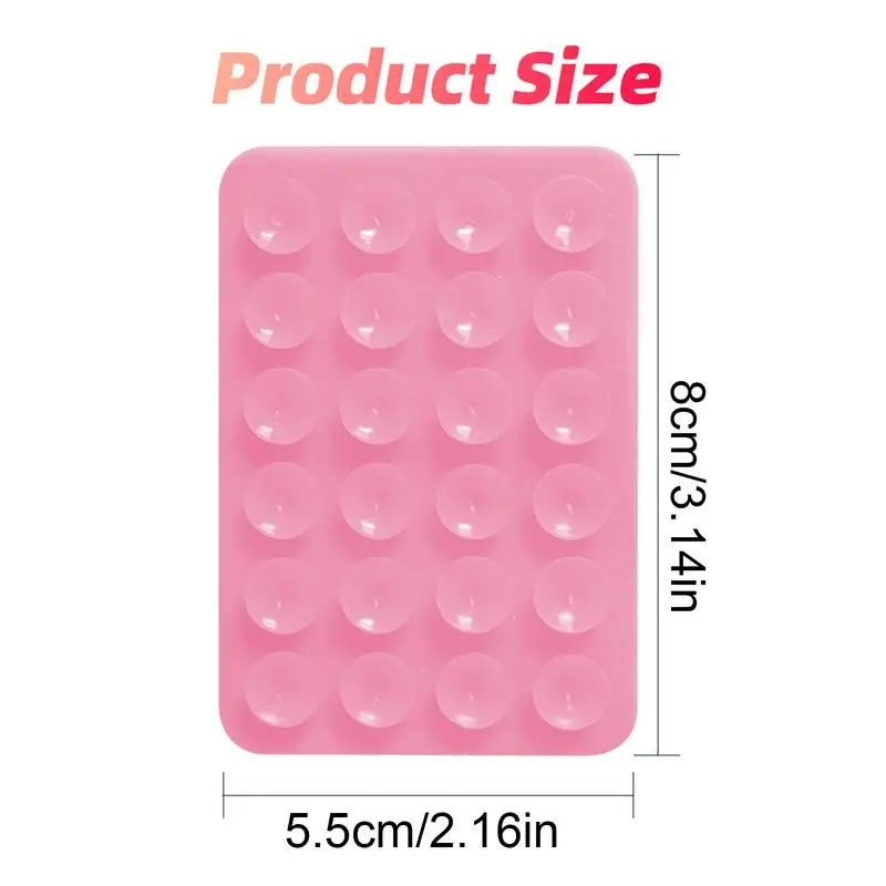 Suction Cup Wall Stand Mat Multifunctional Silicone Leather Square Phone Single-Sided Case Anti-Slip Holder Mount Suction