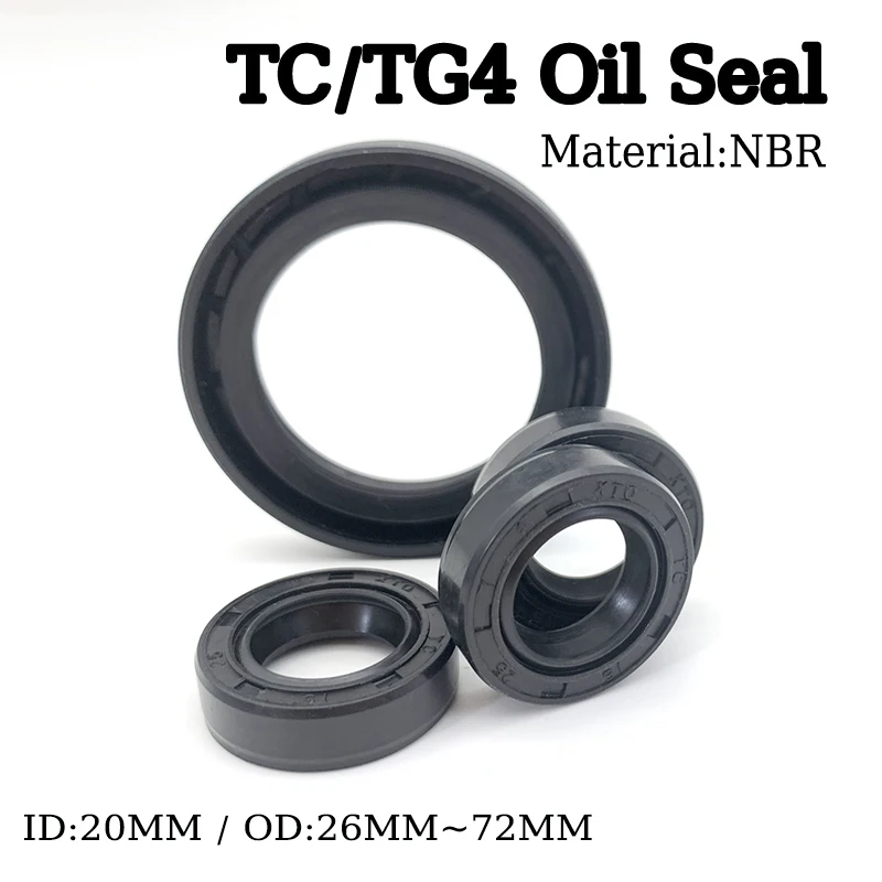 

Материал NBR TC/TG4, черное сальник, внутренний диаметр 20 мм, наружный диаметр 26 мм ~ 72 мм, сверхмощное уплотнение для строительного оборудования, двигателей, маслостойкий/5 шт.
