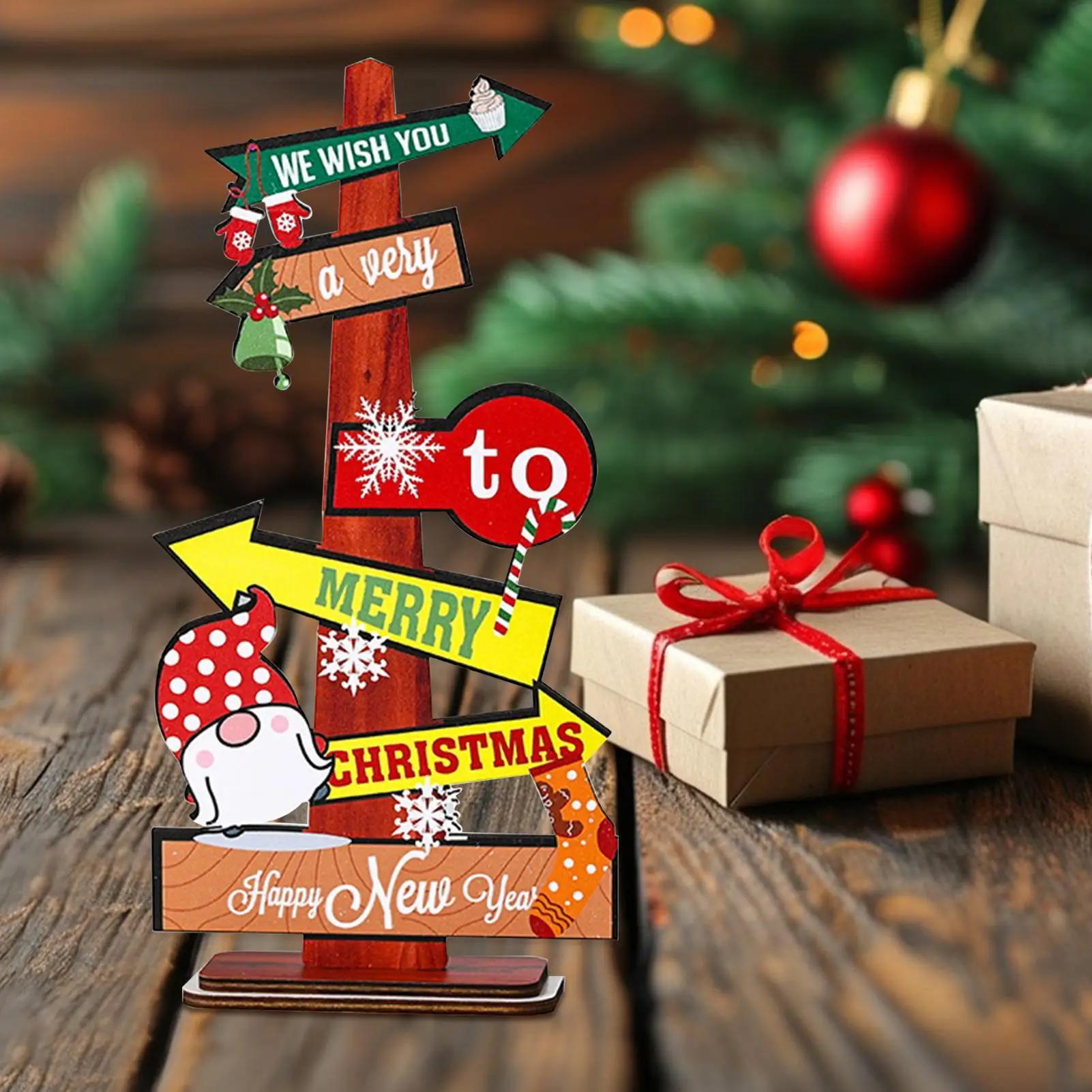 Desktop Wooden Christmas Tree Decor Christmas Table Decorations Wooden Tree Table Centerpiece Scene Accessories For Mantle