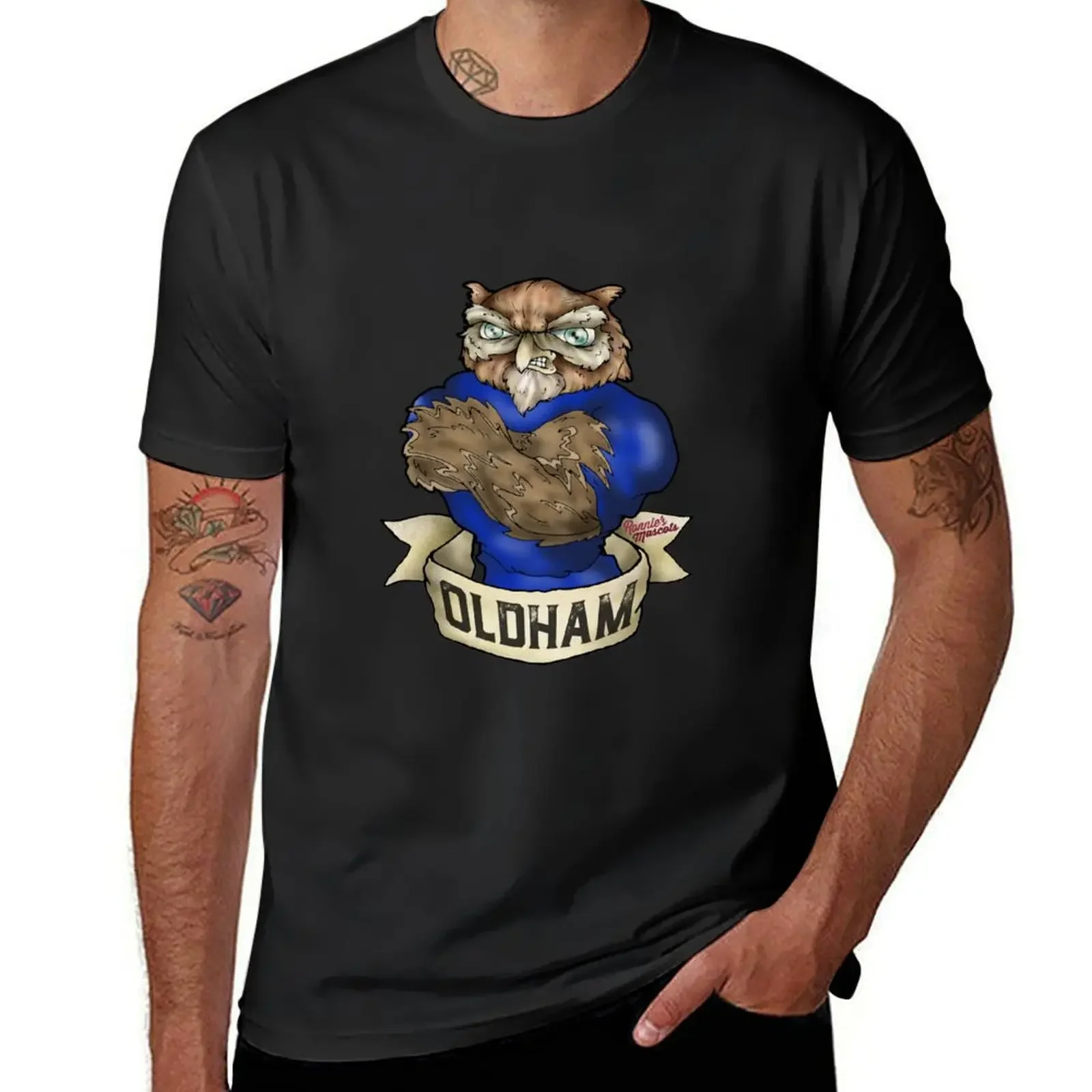 Oldham Athletic Owl Mascot T-Shirt plus sizes cotton graphic tees aesthetic clothes luxury clothes men