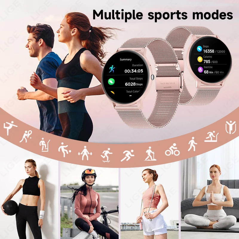 LIGE Women's SmartWatch Blood - đánh giá và giá Smartwatch Angelo Watches
