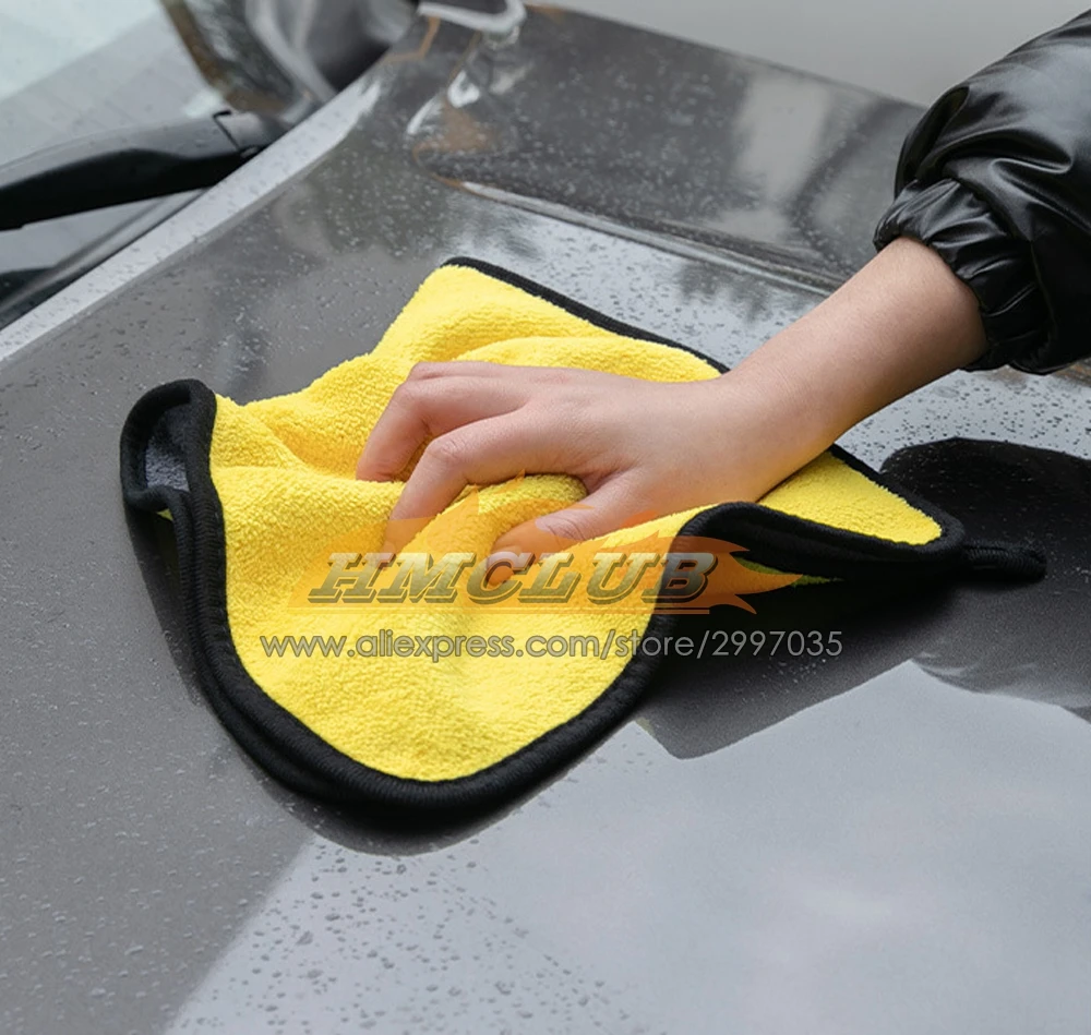 2023 Microfiber Cleaning Towel Thicken Soft Drying Cloth Car Body Washing Towels Double Layer Bodywork Clean Rags 30cm 40cm 60cm