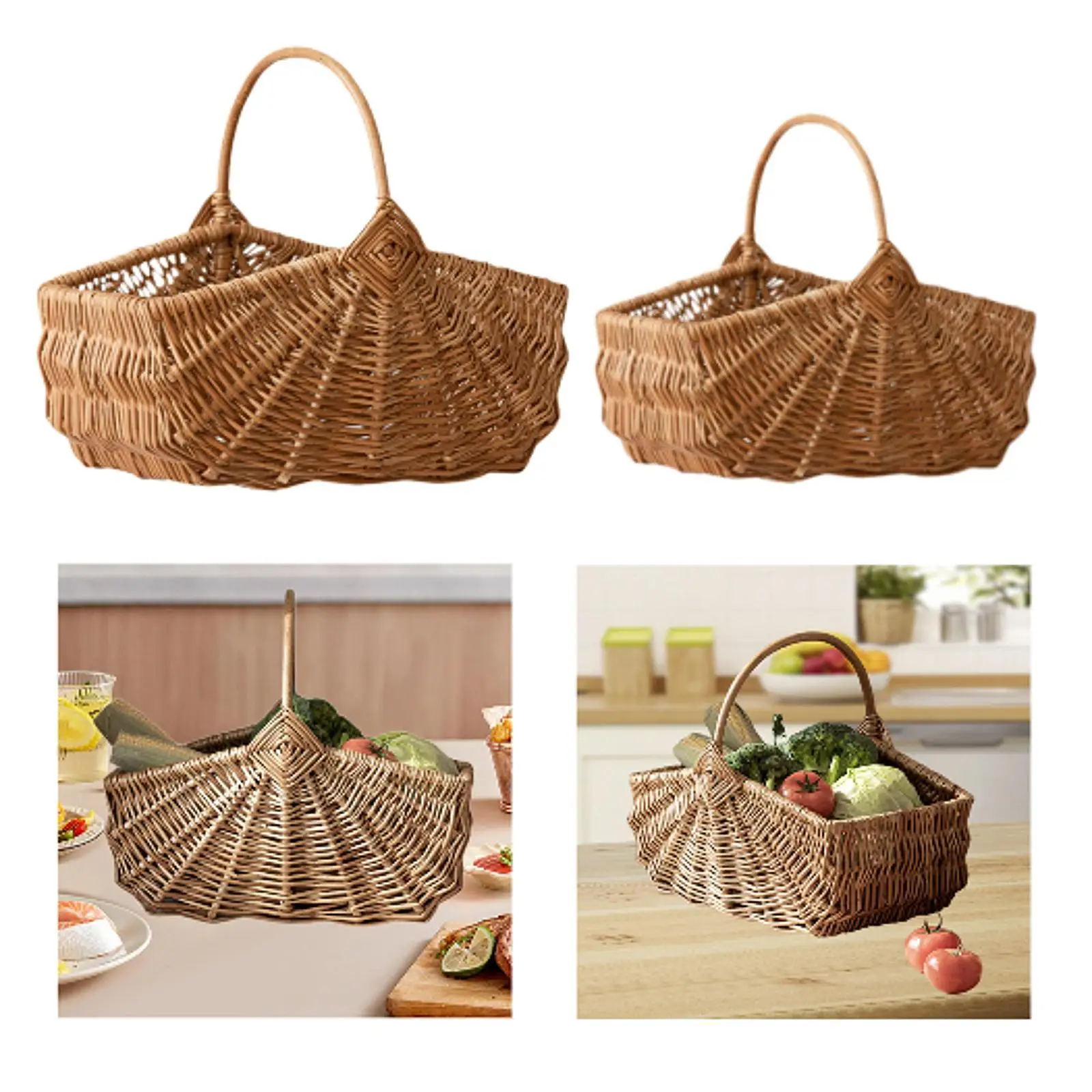 Picnic Basket Easter Birthday Outdoor Camping Halloween Wicker Picnic Basket