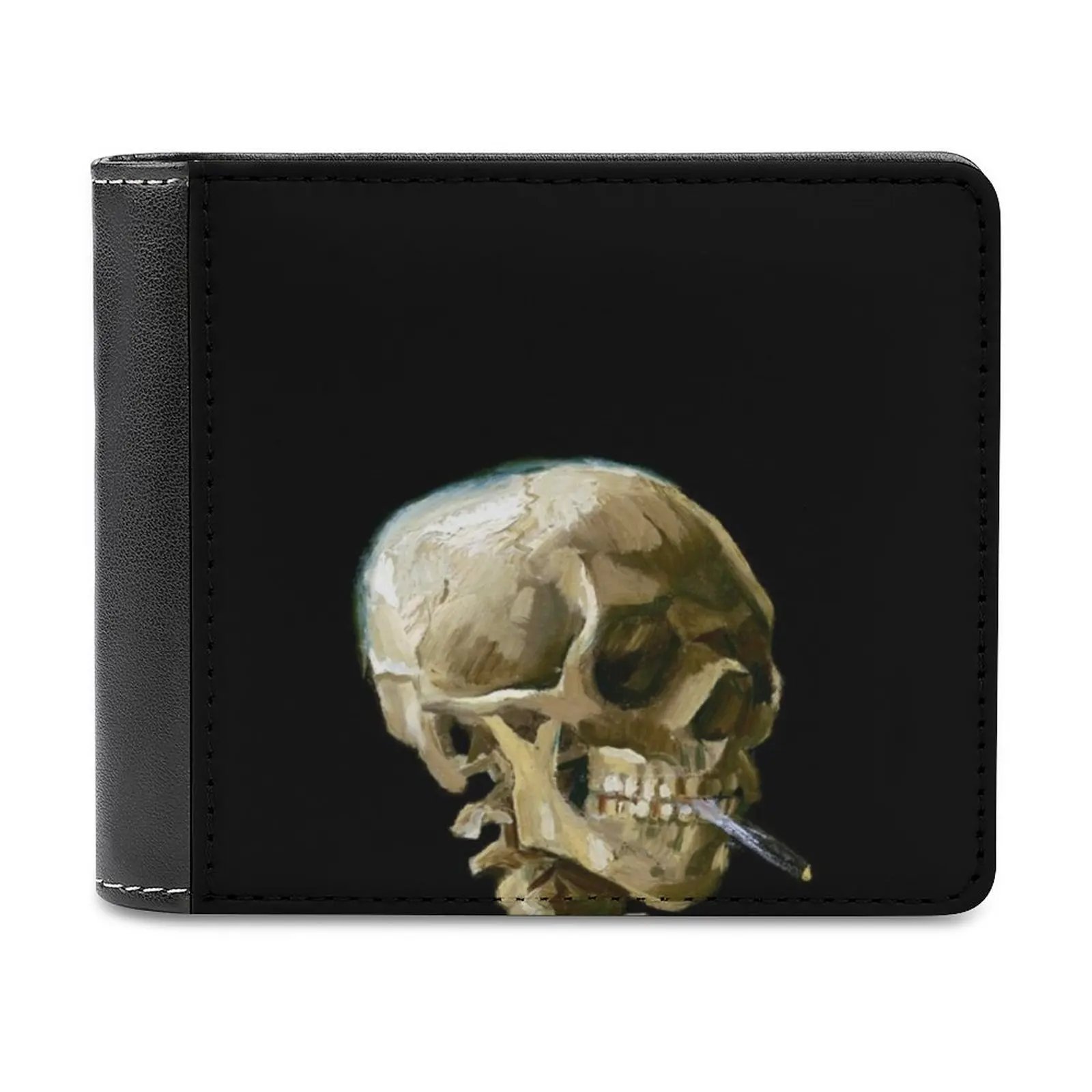 

Винсент Ван Гог голова скелета с горящей сигаретой, новые мужские кошельки из искусственной кожи, мужской кошелек высокого качества, мужской кошелек Post