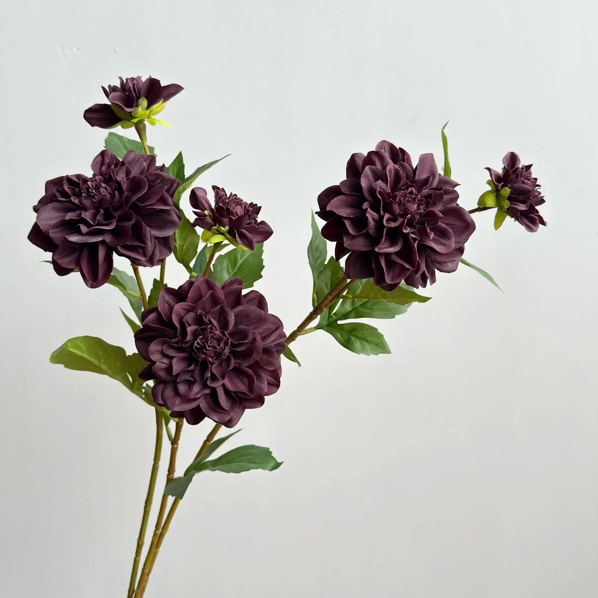 3Pc 2Head Moisturizing Dahlia Real Touch Artificial Flowers Home Decor Fake Dahlia Diy Bridal Bouquet Wedding Party Table Floral