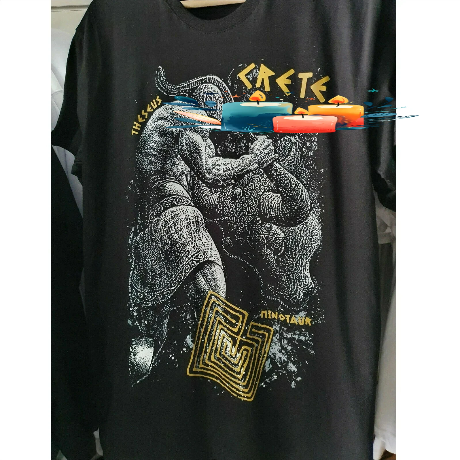 The Sacrifices of The Athenians Ancient Greek Mythology Theseus Vs Minotaur T Shirt. 100% Cotton Casual T-shirts Loose Top S-3XL