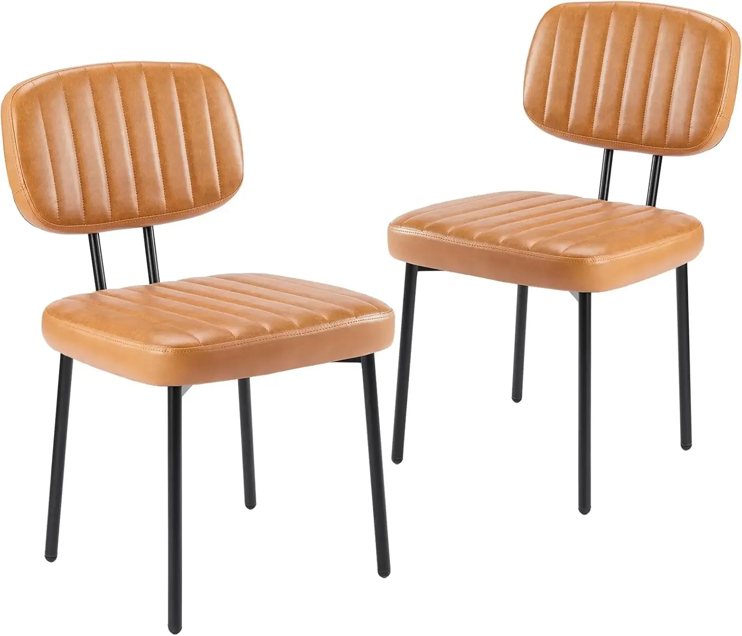 

Dining Chairs Set of 2, Upholstered Mid Century Modern Kitchen Dining Room Accent Chairs with Faux Leather Cushion Seat