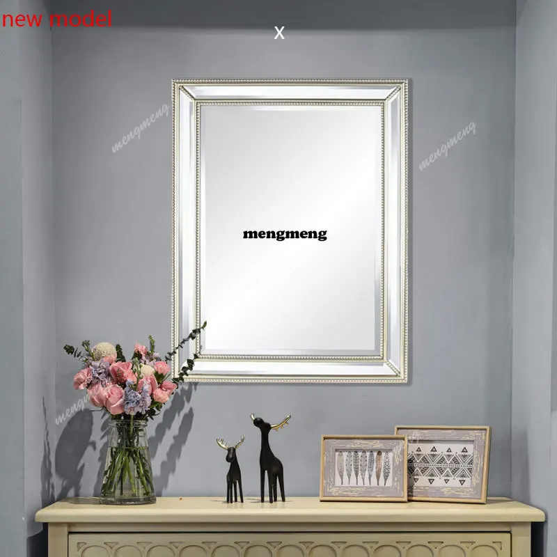 

H134Square decorative mirror retro room creative wall hanging bathroom bathroom hanging mirror