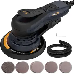 MAXXT Electric 5mm Random Orbital Sander Palm Sander with Brushless Motor 6Inch Sanding Pads Central Vacuum Sanders