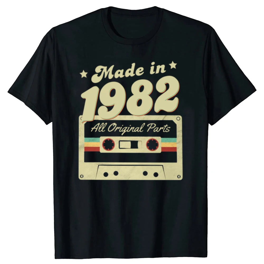 Made In 1982 All Original Parts T Shirt Men Cotton Tee Shirt Novelty Tshirt 42 Years Old 42th Birthday Mens Designer Clothes