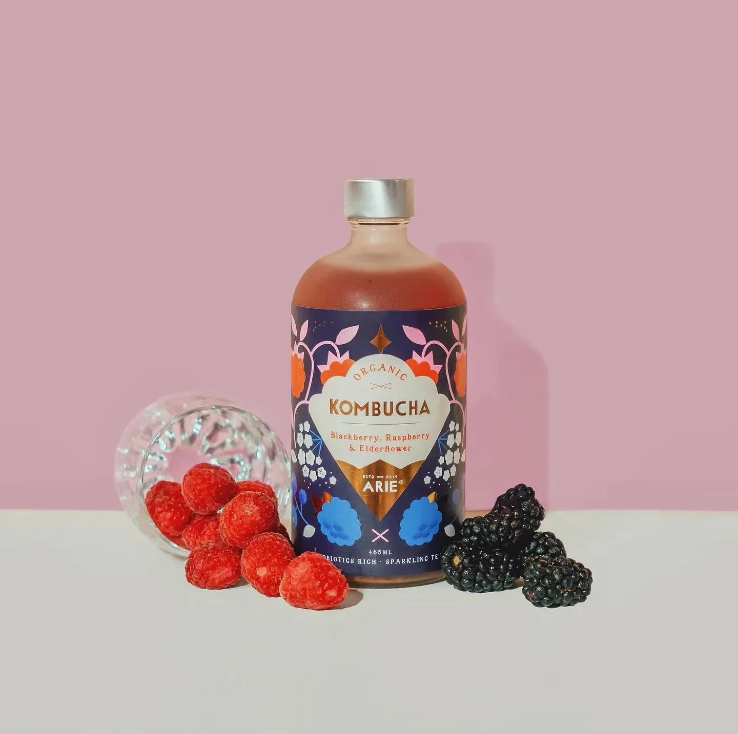 مخصص قسط Kombucha التسمية زجاجة تألق الشاي المشروبات الذهب احباط ختم لامعة الطباعة لاصق ملصق التعبئة والتغليف تسميات