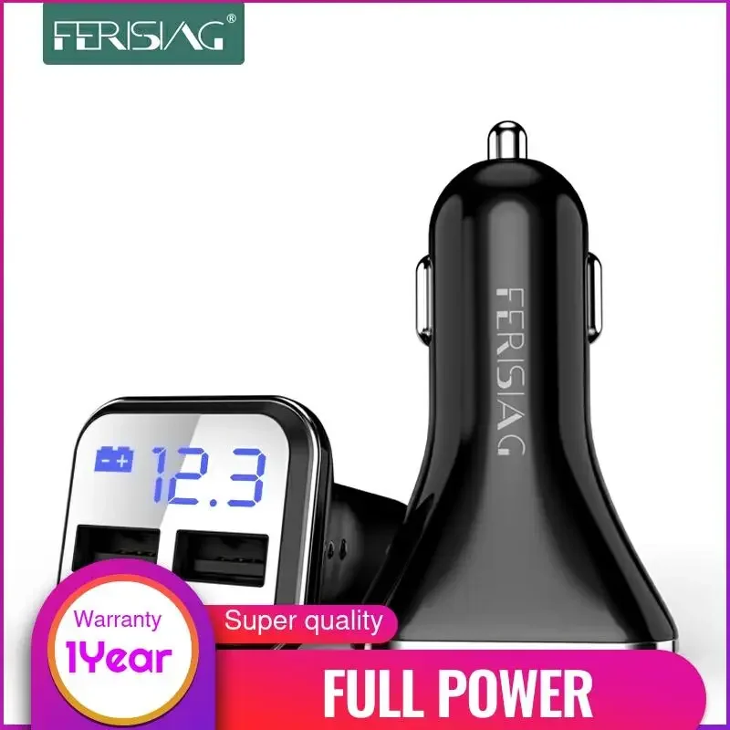 

FERISING 4.8A Dual Port USB Car Charger Mini Universal Fast Smart LED Car-Charger For Apple iPhone X LG Samsung Xiaomi Charge