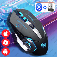 MDNG Ergonomic Gaming Mouse, 2.4G & Bluetooth 2000DPI Adjustable, Electroplating Backlit for iPad Pro/PC/Tablet (500mAh)