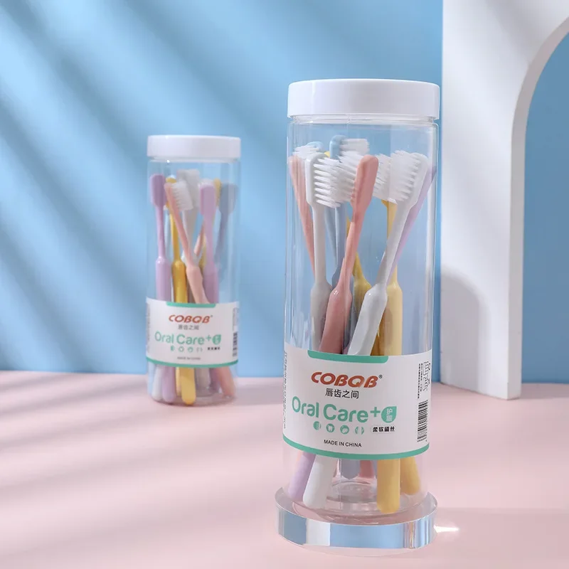 (10 peças) Macaron Color Home Barrel Adulto Cabelo Macio Necessidades Diárias de Casal Escova de Dentes de Cabelo Macio