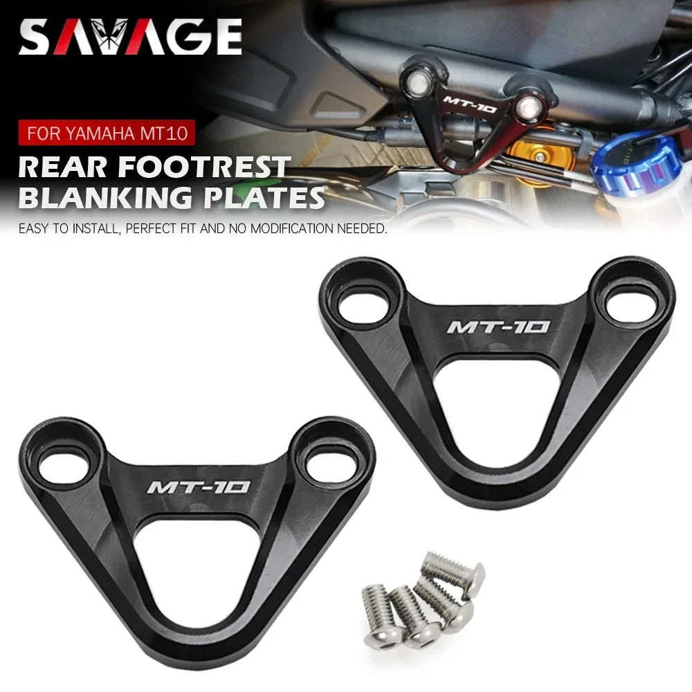 Rear Footrest Passenger Foot Peg Blanking Plate For YAMAHA MT10 FZ10 2016-2023 MT-10 FZ-10 Motorcycle Pedal Racing Hook MT FZ 10