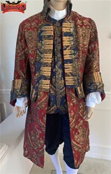 Victorian Dress Renaissance Costume Men Tudor King Prince Cosplay Medieval Colonial Pirate Captain Trench Coat Costume Jacket