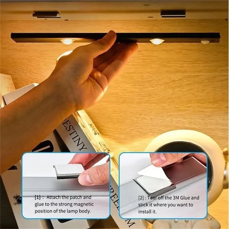 Ultra-thin LED Cabinet Motion Sensor Light LED Closet Light Rechargeable Wireless Closet Cabinet Night Light Bedside Table Lamp