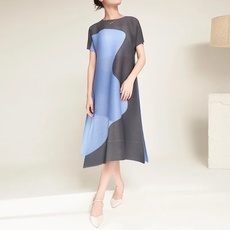 Imagem -03 - Vestido Miyake Fold para Mulheres Europeu e Americano Explosão Transfronteiriça Alta Qualidade Vestido Temperado Solto Primavera 2023