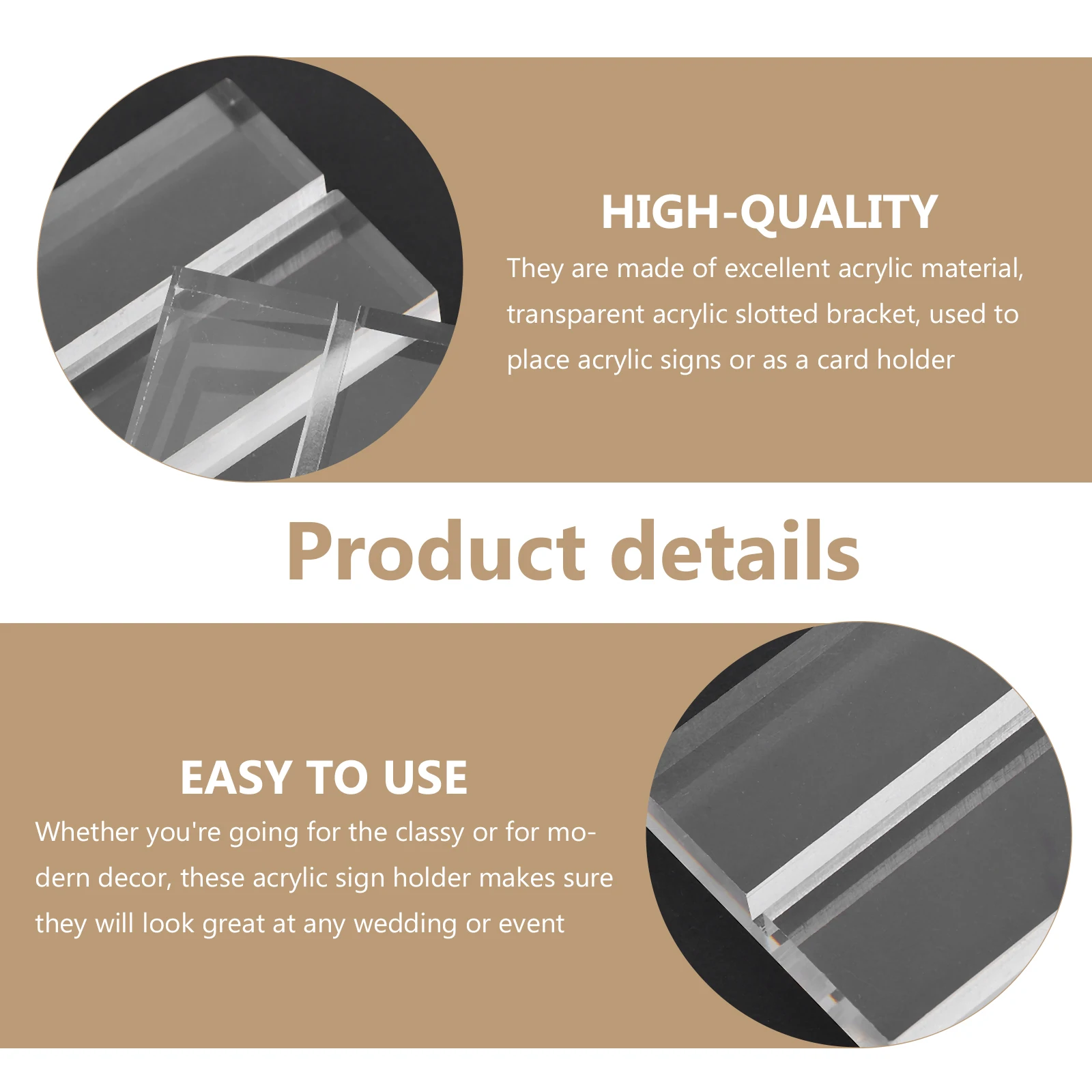 

10pcs Acrylic Booth Holder Postcard Slot Base Clear Acrylic Sign Holders Place Cards Table Numbers Slot Elegant Modern