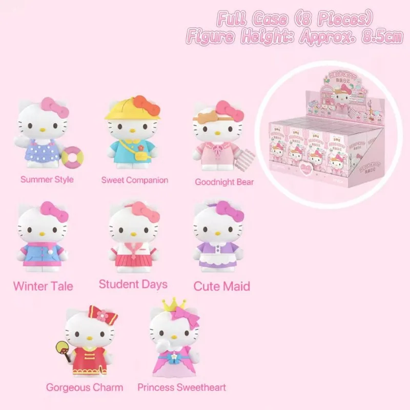 Autentyczna figurka Sanrio Hello Kitty w szkatułce niespodziance - seria Diary Dress-Up, styl "Sweet Companion", urocza figurka kolekcjonerska, ozdoba.
