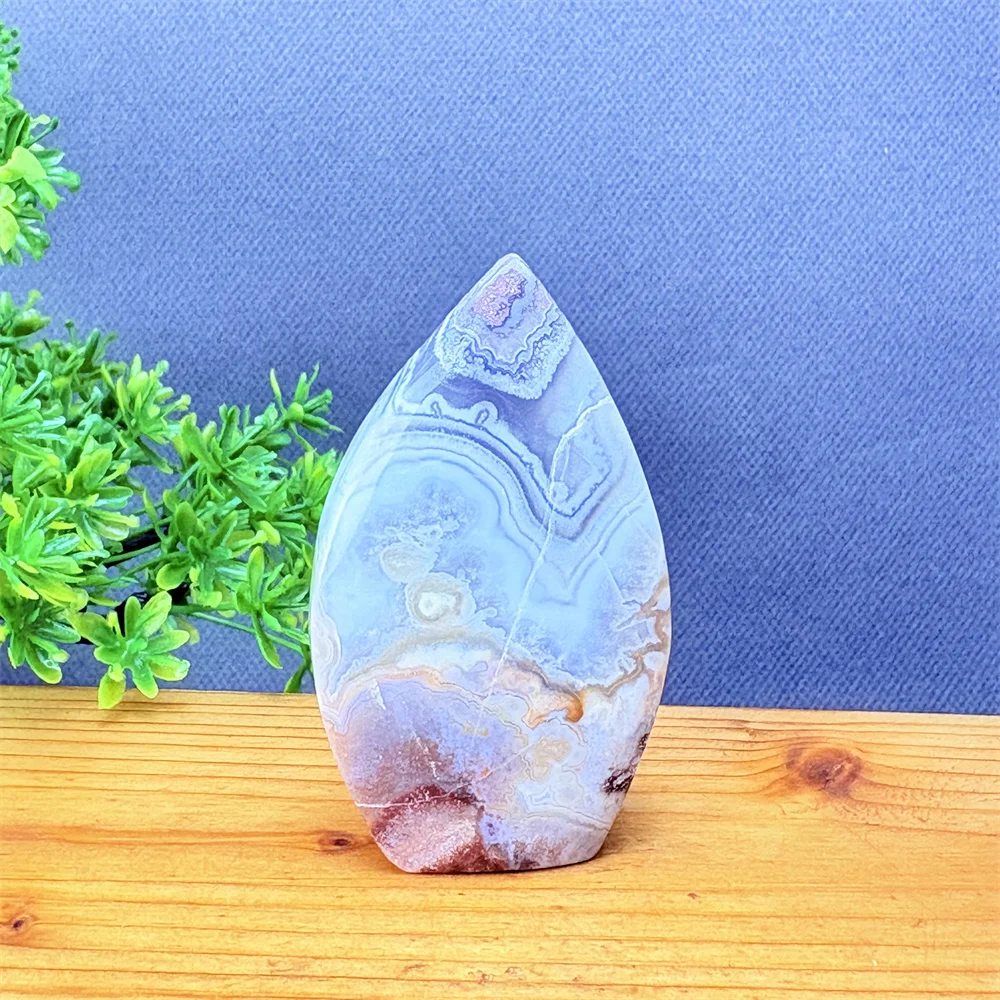 Natural Crystal Mexican Onyx Free Form Torch Striped Pattern Energy Mineral Room Decor Feng Shui Gift for Home Decor