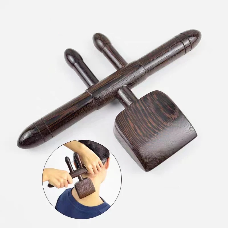 【L】Hand-Held Special Wenge Wood Massage Tools Cloud  Shengyang Shovel Open Back Tool Scraping Massage Guasha Rolling Stick