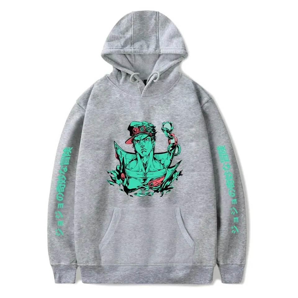 JoJo's Bizarre Adventure Hoodies para Homens e Mulheres, Moletons Harajuku, Moda Anime Hoodie, Streetwear dos desenhos animados japoneses