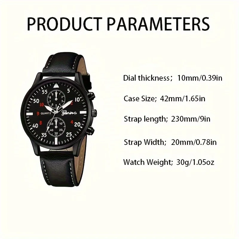 Fashionable Men's Quartz Watch & 3pcs Bracelets Set - Ideal Gift Choice, Suitable For Any Occasion, Gift For Boyfriend/Dad