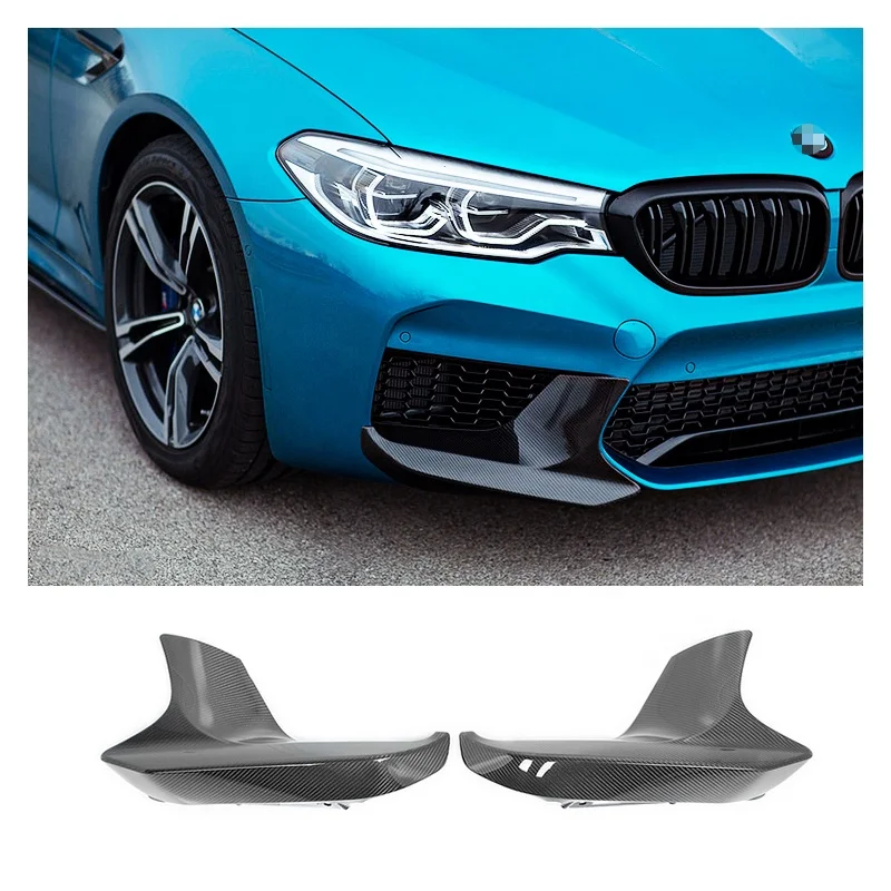 MP Style Carbon Fiber Front Splitter Piece Flaps Corner Bumper Lip Spoiler Protector For BMW F90 M5 Car Styling Drop shipping