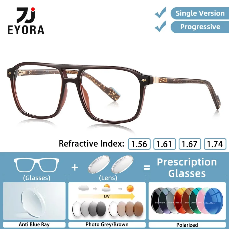 EYORA ريترو تنوعا الضفدع مرآة نظارات للقراءة قصر النظر نظارات مد البصر مكافحة الضوء الأزرق نظارات التقدمية اللونية