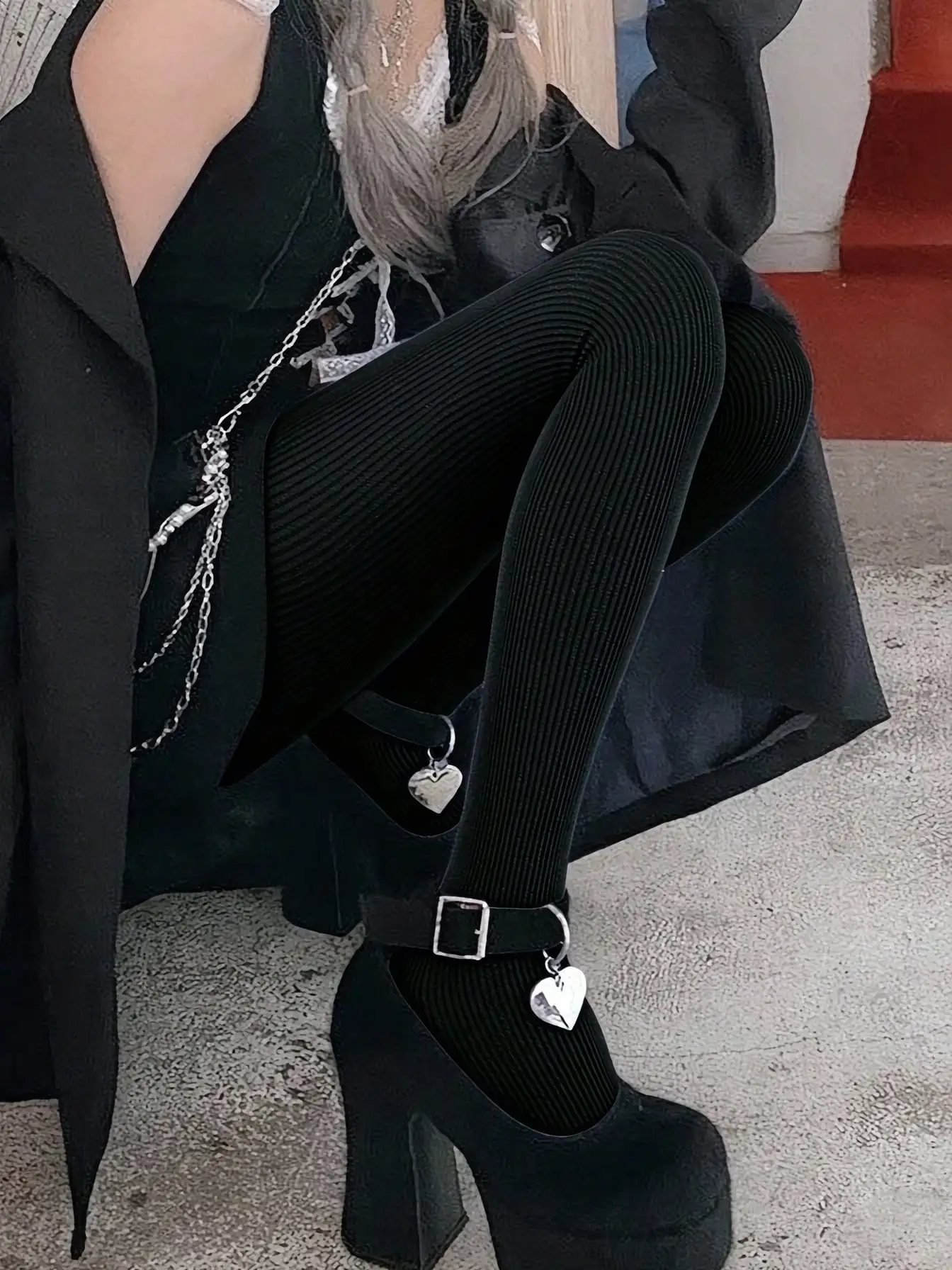 Winter And Autumn High-waist Fleece-lined Warm Thermal Stretch Bottom Pants With Elastic Waist And Tummy-restricting Feature