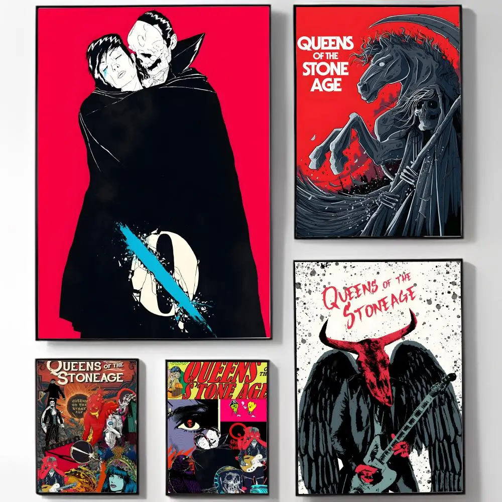 Gritty Energetic Q-Queens Of The S-Stone Age Poster High-definition Art Sticker Self Adhesive Waterproof Home Decoration