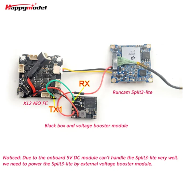 HappyModel Mobula7 1S HD FPV Tinywhoop Drone Replacement Openlager Blackbox Voltage Booster Module for Betaflight Gyroflow