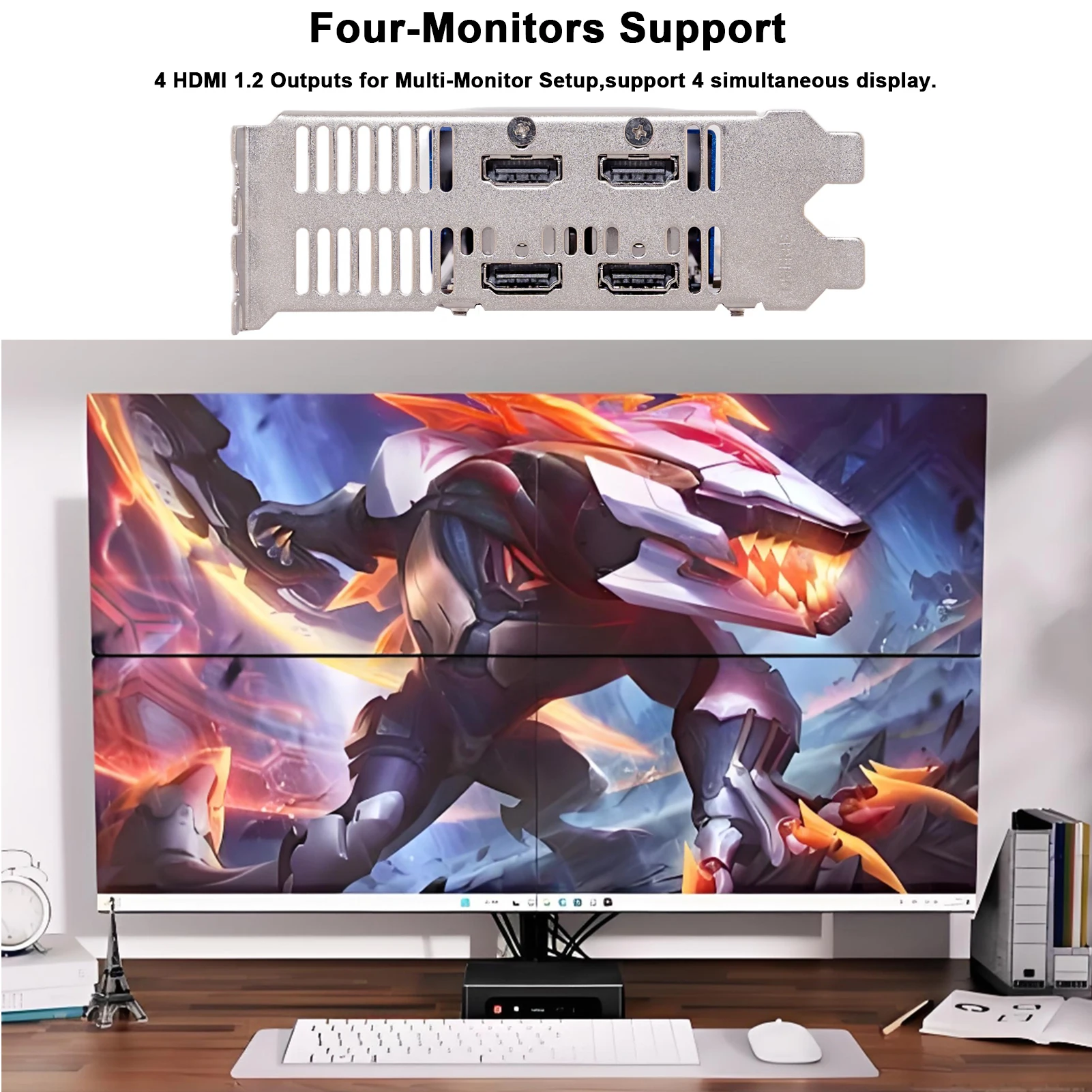 SRhonyra GTX 750 750TI 2GB 4GB  4HDMI Multi Monitor Graphics Card GDDR5 128Bit 4K Support for Stock Trading Surveillance
