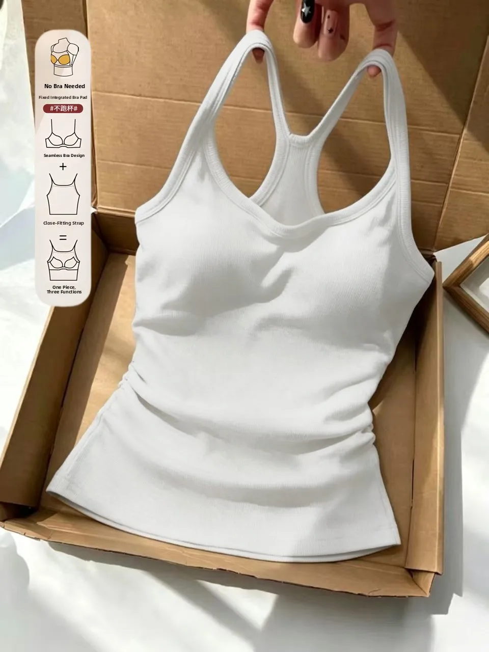 95 Cotton Halter Neck Vest Women's Spring Summer New Style Slim Fit Outerwear Inner Match Beautiful Back Base Top