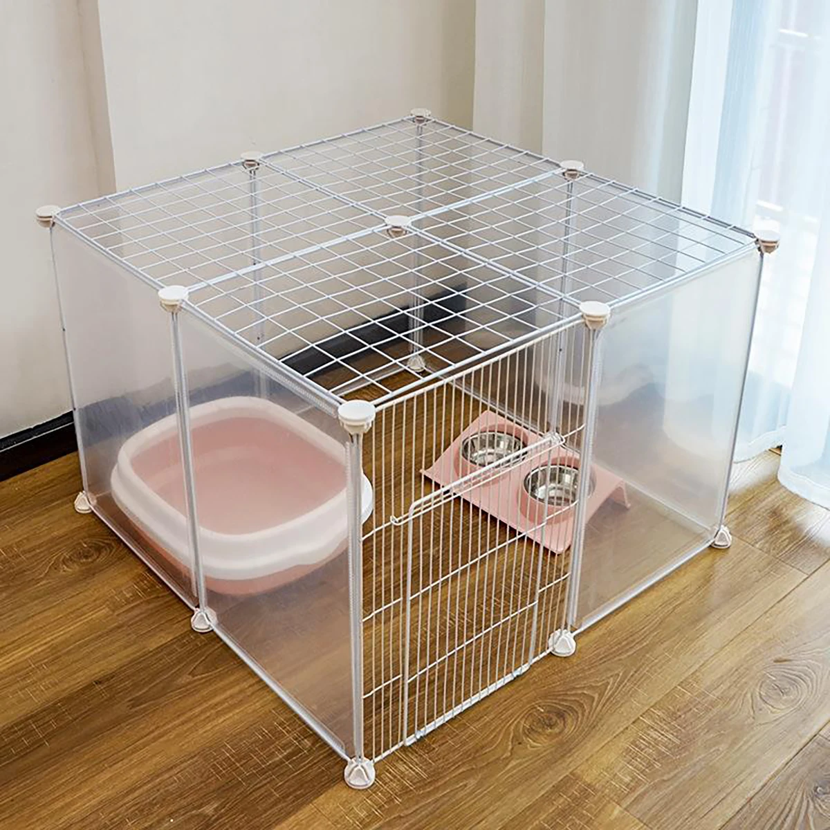 DIY Cat Cage Indoor Large Space Rabbit Villa Free Assembly Small Pet Cage Puppy Enclosure