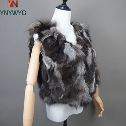 2024 Fox Fur Gilet Real Fur Short Women Natural Winter Feminino Genuine Fur Vest Female Real Short Fur Vest Colete De Inverno