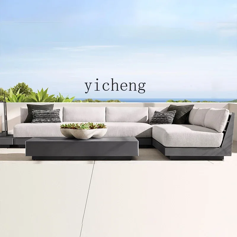 Outdoor Teak Sofa Courtyard Waterproof Sunscreen Lotion Days Villa Solid Wood Distressed Outdoor