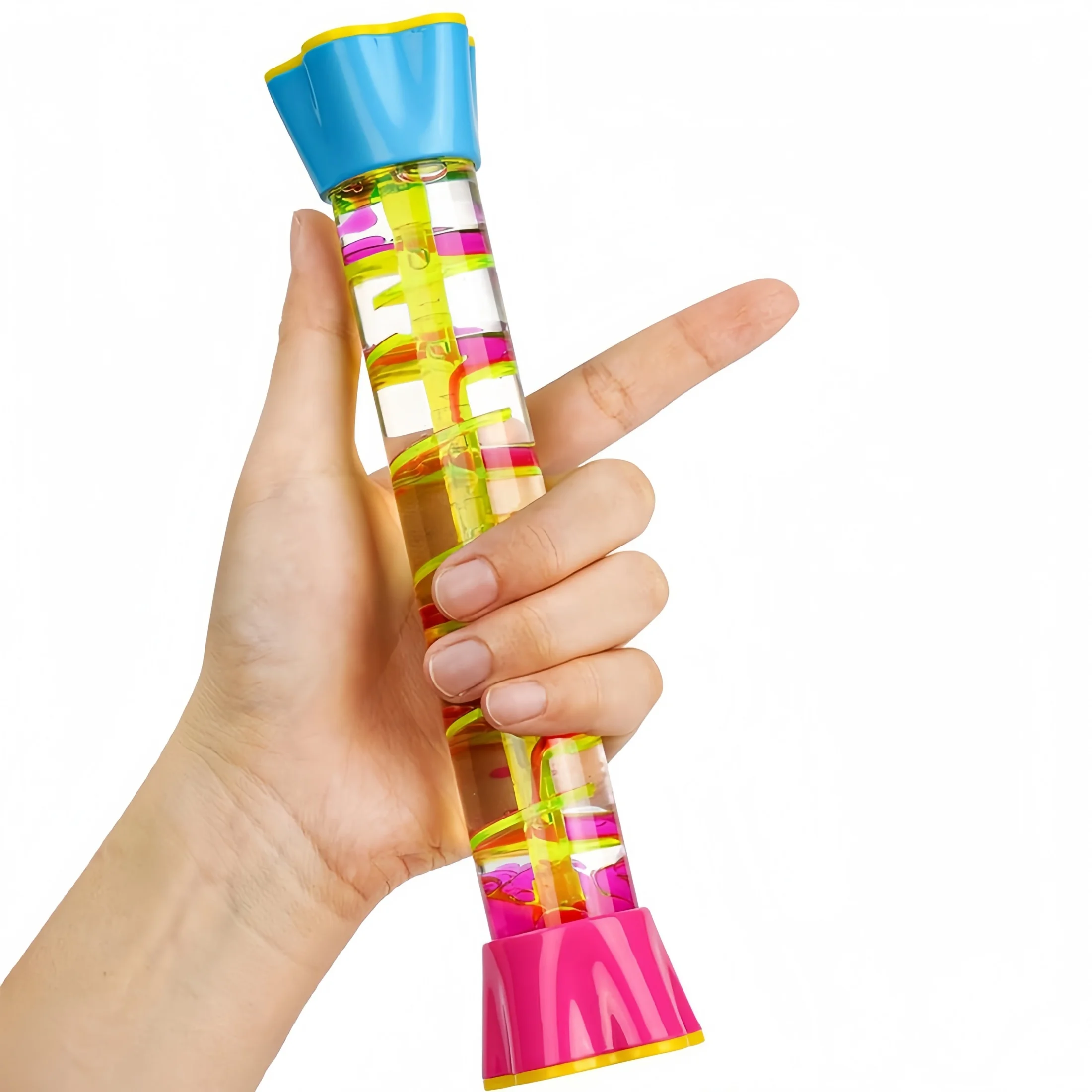 Colorful Long Column Spiral Oil Drip Ornament, Visual Stress-Relief Ornament, Boredom-Relief Desktop Craft Ornament, Children's Toy Birthday Gift, Children's Liquid Motion Stress-Relief Toy, Special Needs Development Toy
