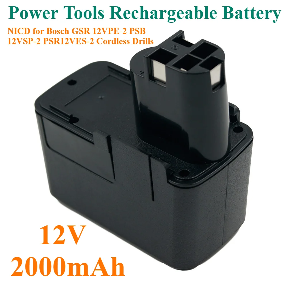 12V 2000mAh NICD BAT011 BH1214N Power Tools Rechargeable Battery  for Bosch GSR 12VPE-2 PSB 12VSP-2 PSR12VES-2 Cordless Drills