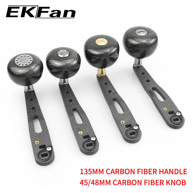ekfan-137mm-baitcasting-fishing-reel-handle-for-a-s-d-7-4-8-5mm-hole-thicken-carbon-fiber-handle-with-45-48-bing-knob