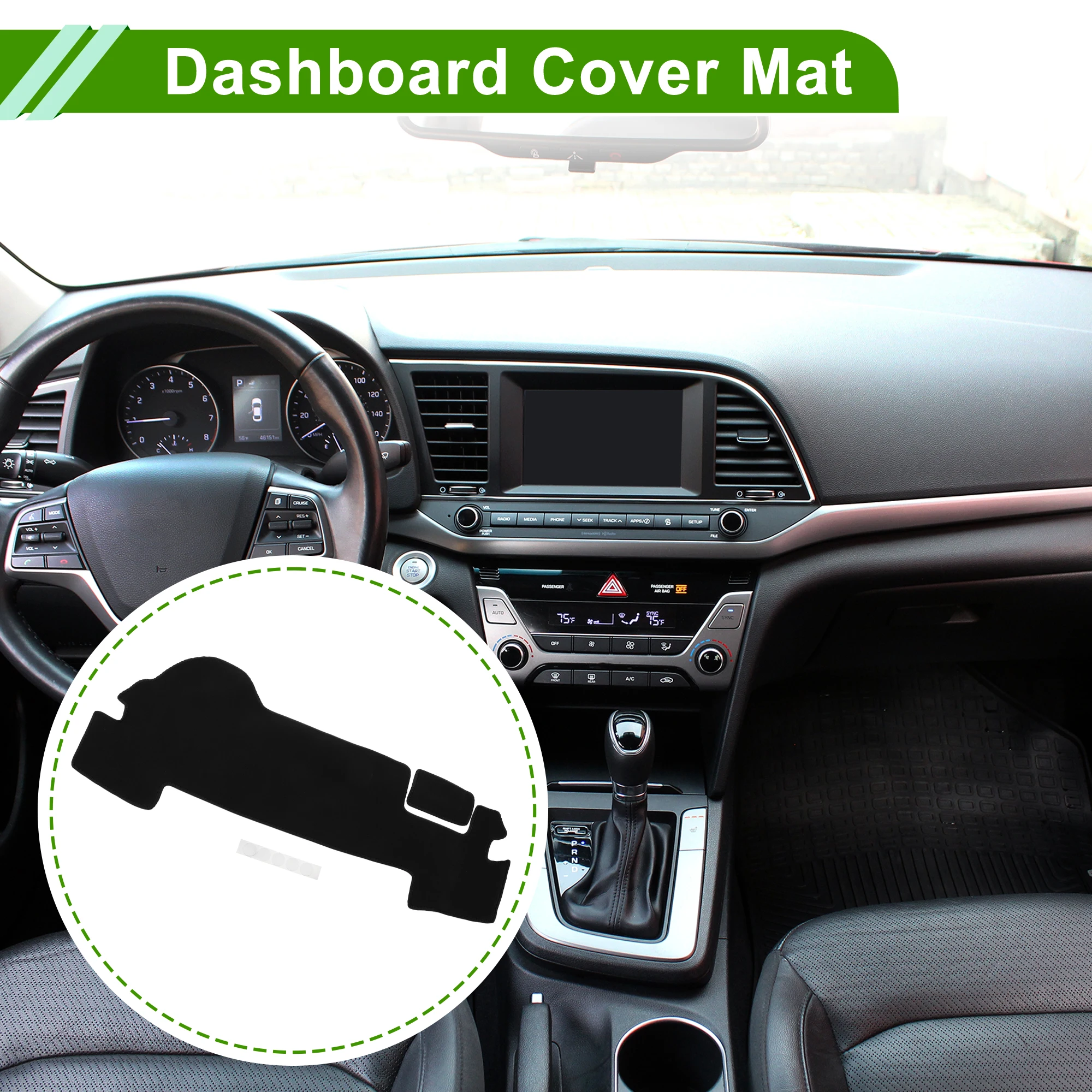 UXCELL Dashboard Cover for Daihatsu Mira LA350S/LA360S 2017-2024 Black 1 Pcs Anti-Slip