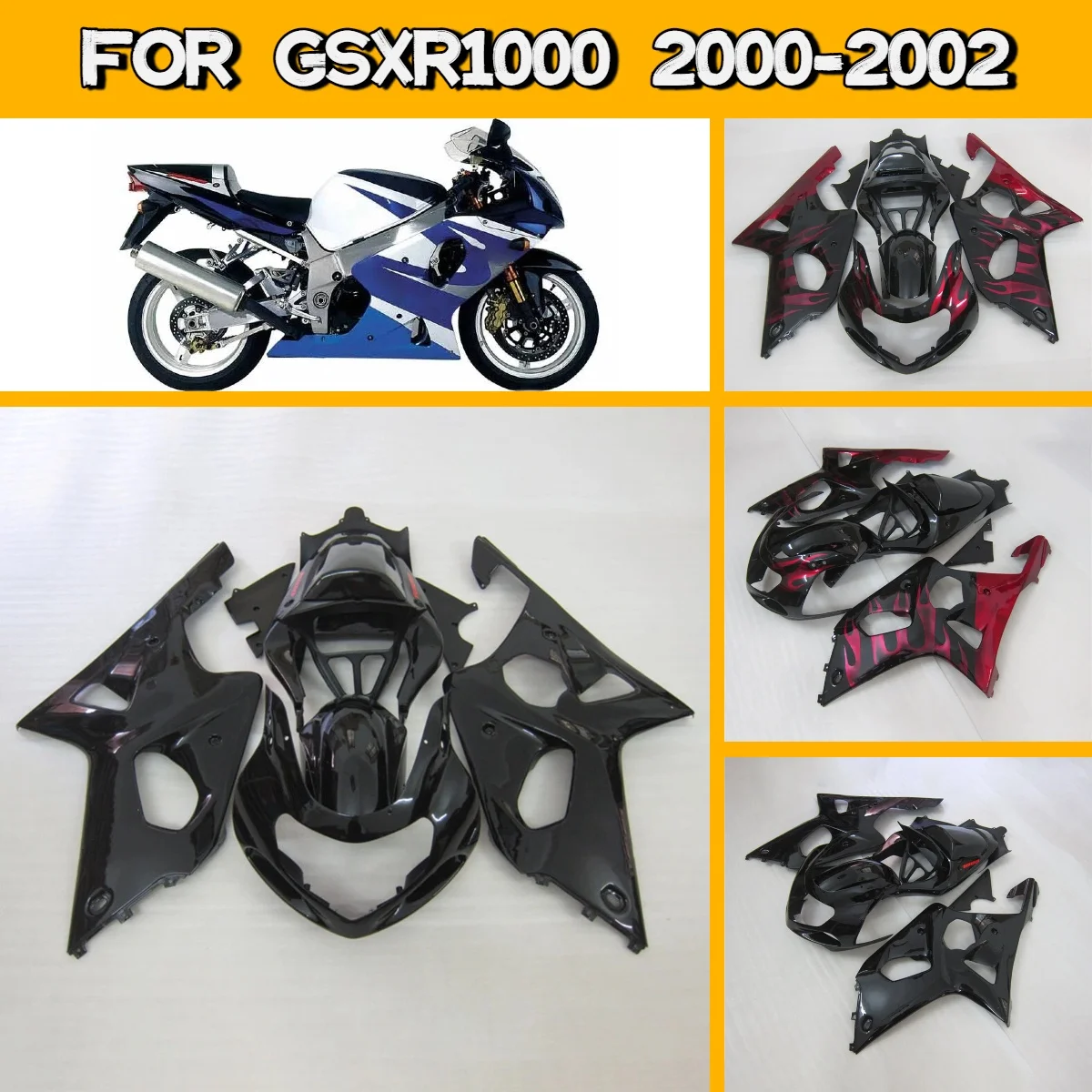 

Высококачественные обтекатели для Suzuki GSXR1000 2000-2002 годов, комплект инжекционных обтекателей, уникальный дизайн, детали кузова