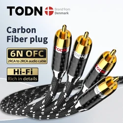 TODN 1 par de cables rca 6N OFC hifi 2rca a 2rca cables de audio de alta gama para amplificador DAC DAP macho a macho TV mezclador estéreo de coche