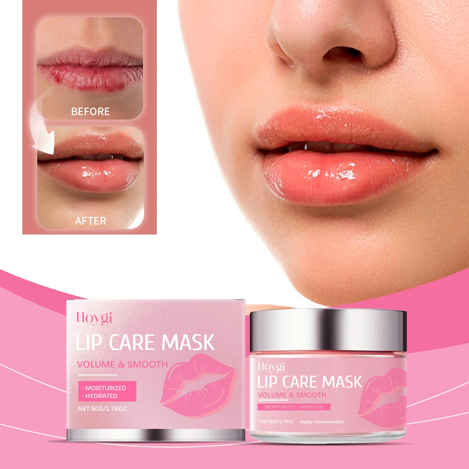 Lip Care Mask - Overnight Plumping Treatment for Dry Lips | Volumizing & Smoothing Lip Mask with Deep Hydration | 50g/1.76oz"