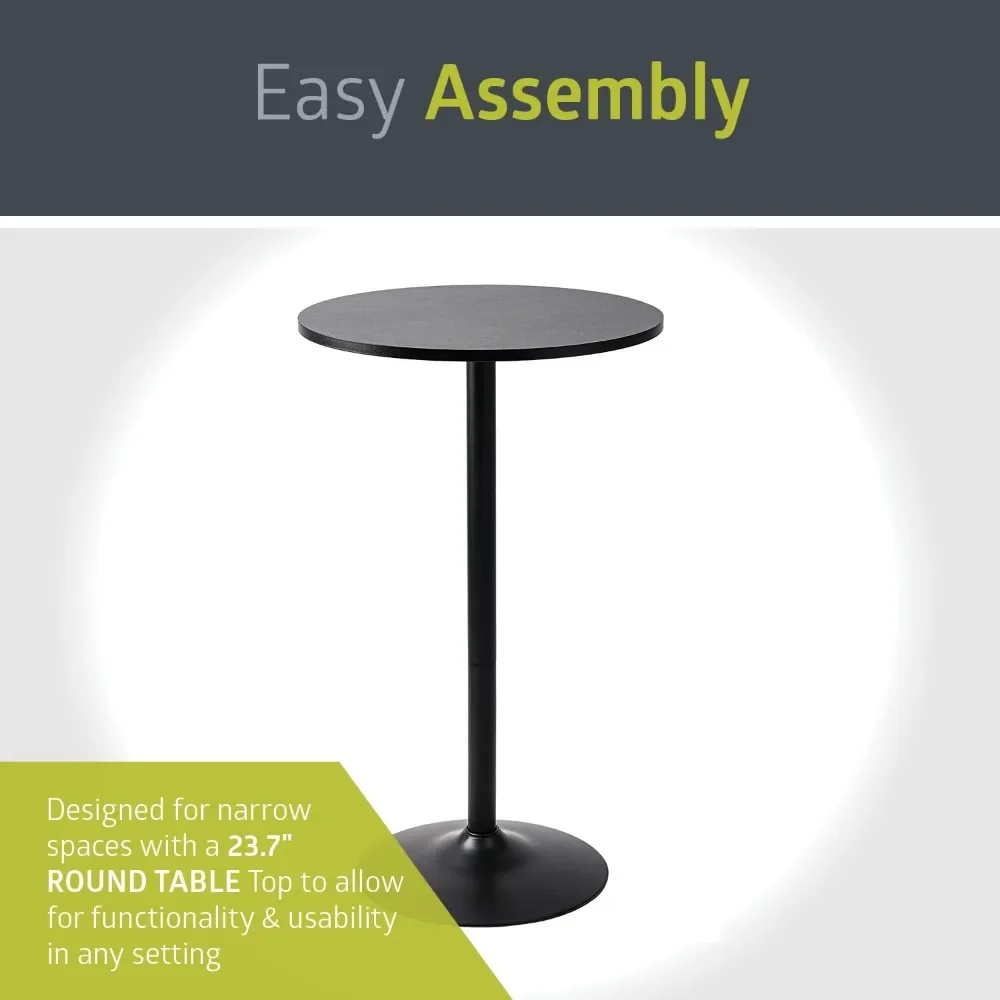 Pack de 2 tables rondes noires pour bar et pub