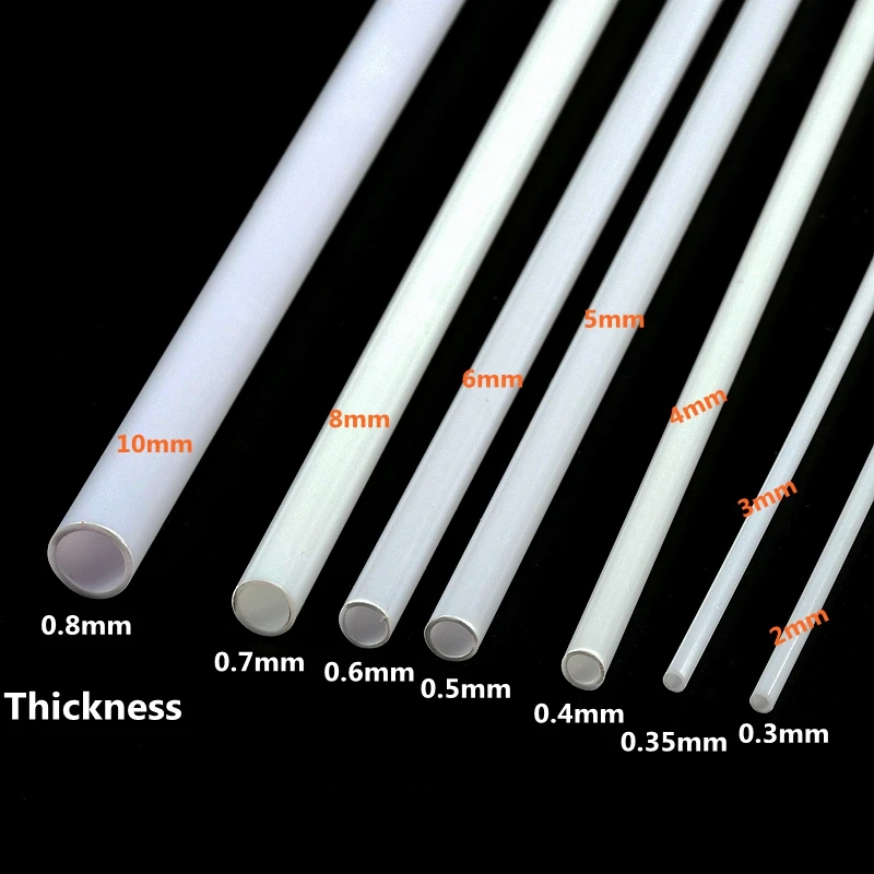 5~50PCS ABS Round Tube Plastic Hollow Tube Diameter 2/3/4/5/6/8/10/12mm DIY Handmade Sand Table Material Model Building