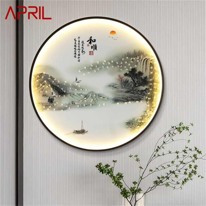 

APRIL Indoor Wall Lamps Fixtures LED Chinese Style Mural Creative Light Sconces for Home Study Bedroom