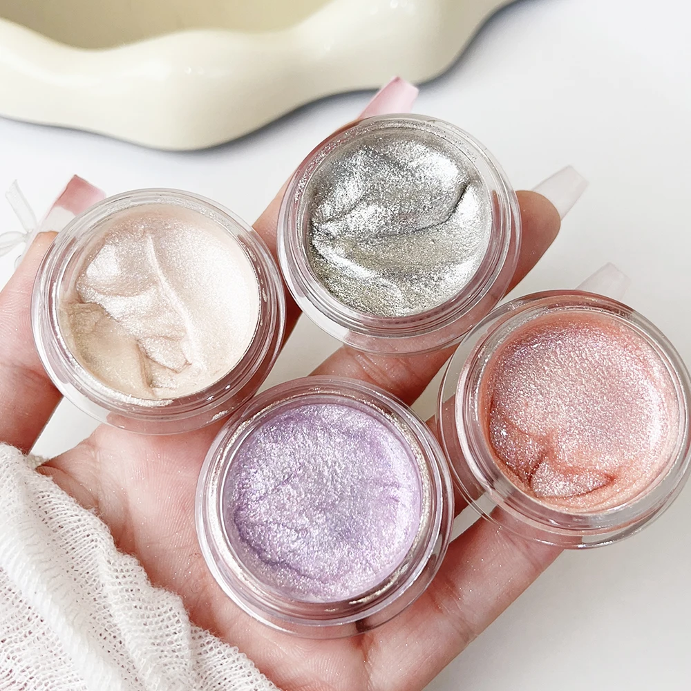 Resaltador de sombra de ojos monocromático, Gel de purpurina de perla, textura de patata, brillo de larga duración, maquillaje de contorno de ojos